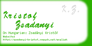kristof zsadanyi business card
