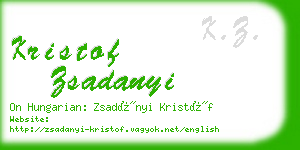 kristof zsadanyi business card